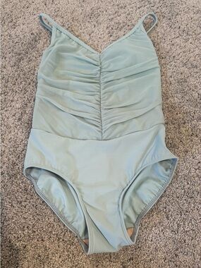 Eleve Womens Light Mint Ruched Leotard